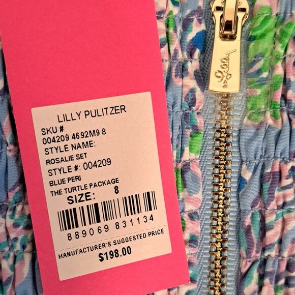 Lilly Pulitzer Rosalie Skirt Set Blue Peri The Turtle Package 8 - Picture 11 of 12